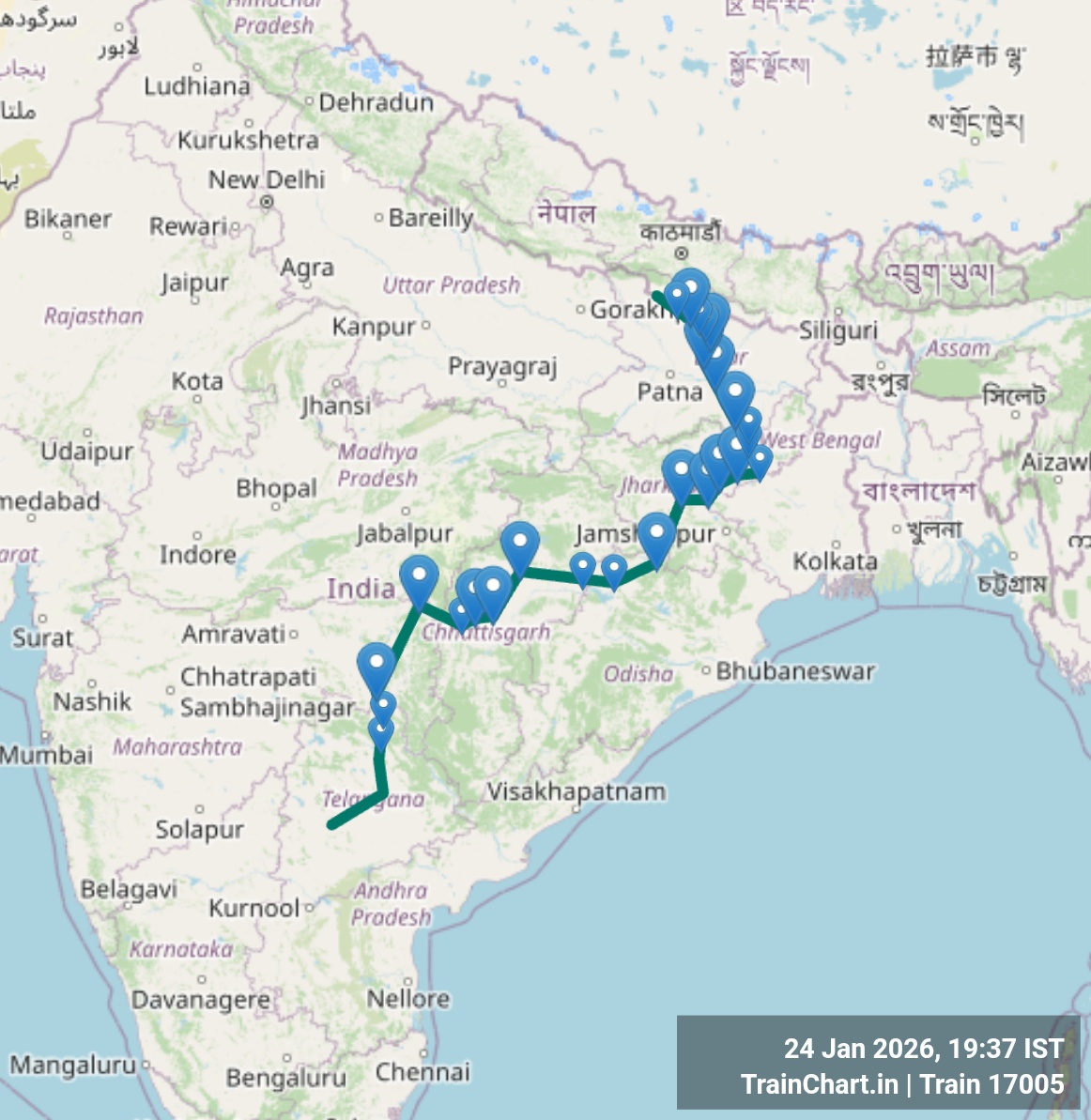 train 17005 map