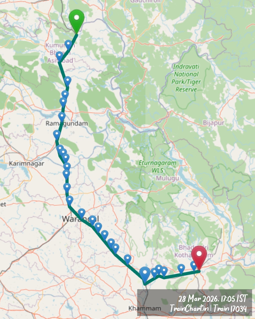 train 17034 map