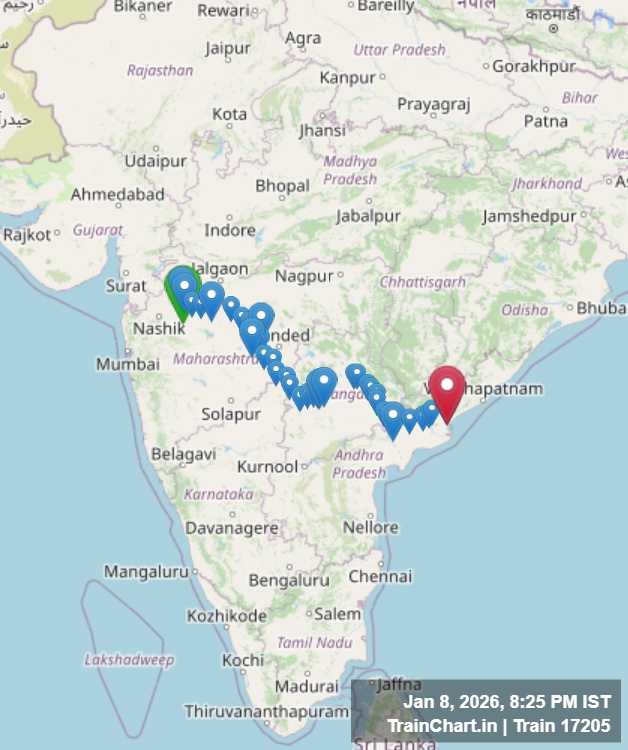 train 17205 map