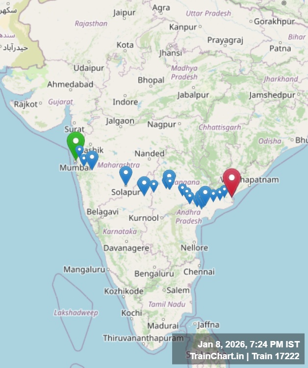 train 17222 map