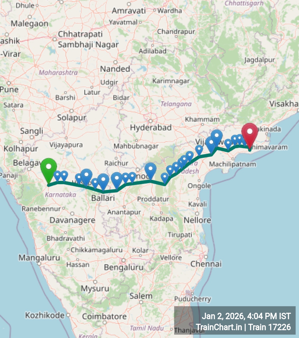 train 17226 map