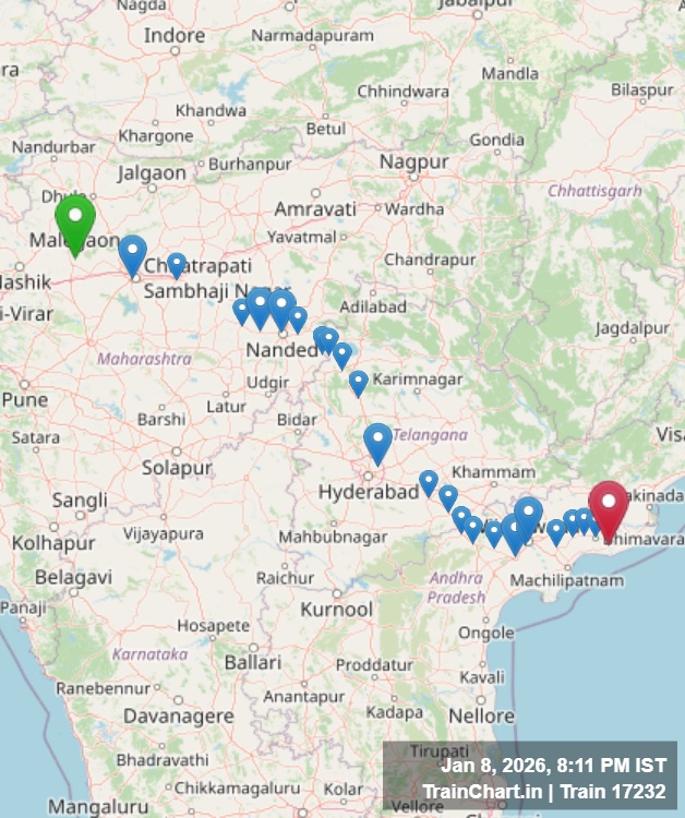 train 17232 map
