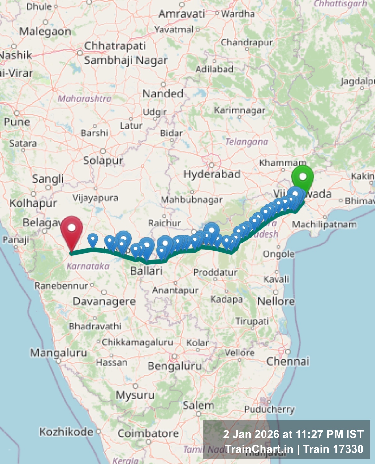 train 17330 map