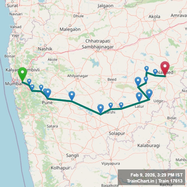 train 17613 map