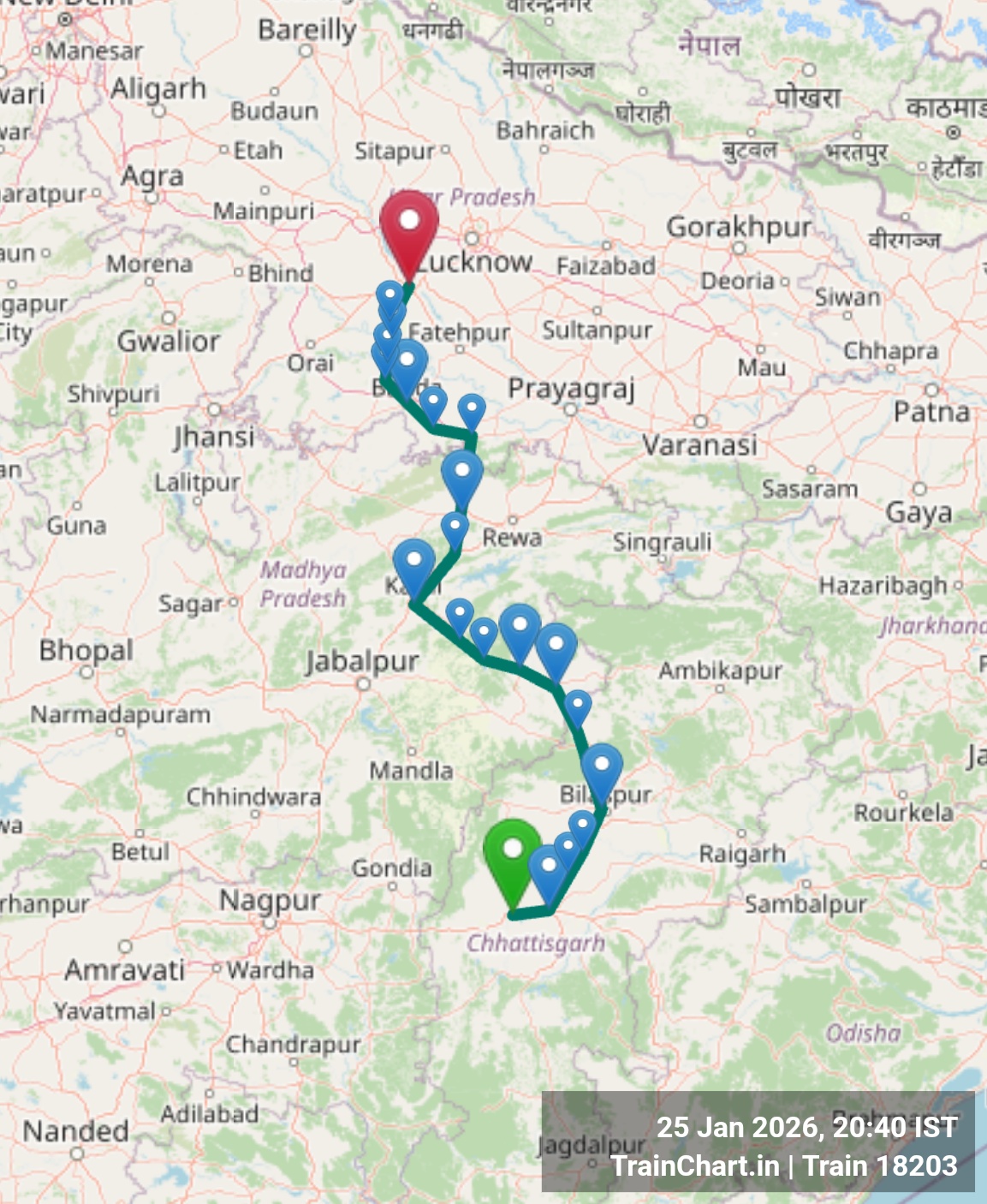 train 18203 map