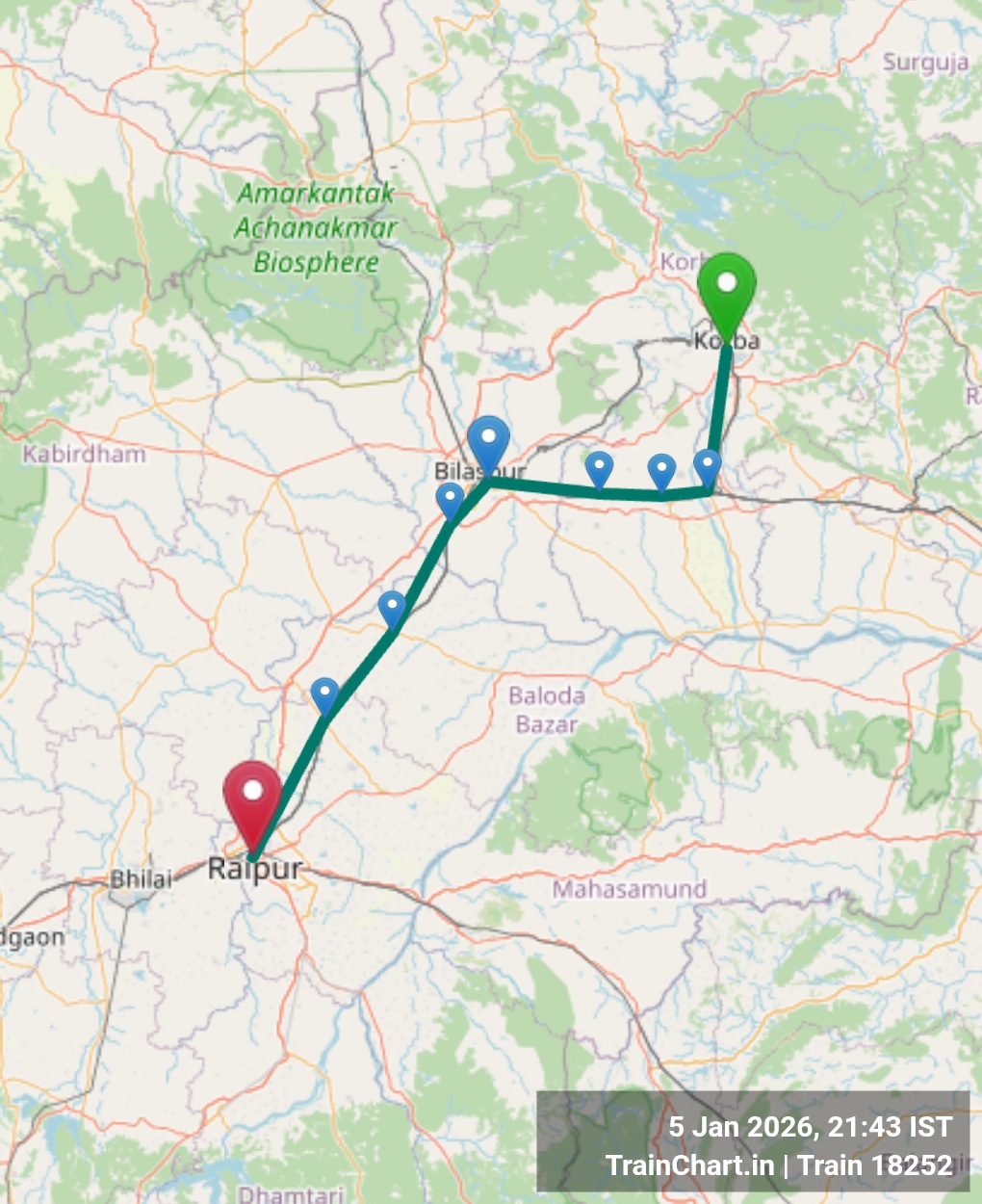 train 18252 map