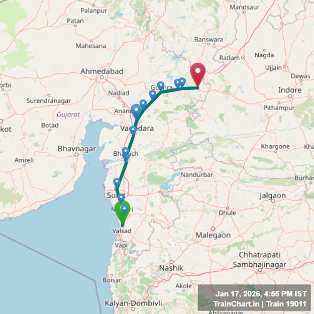train 19011 map