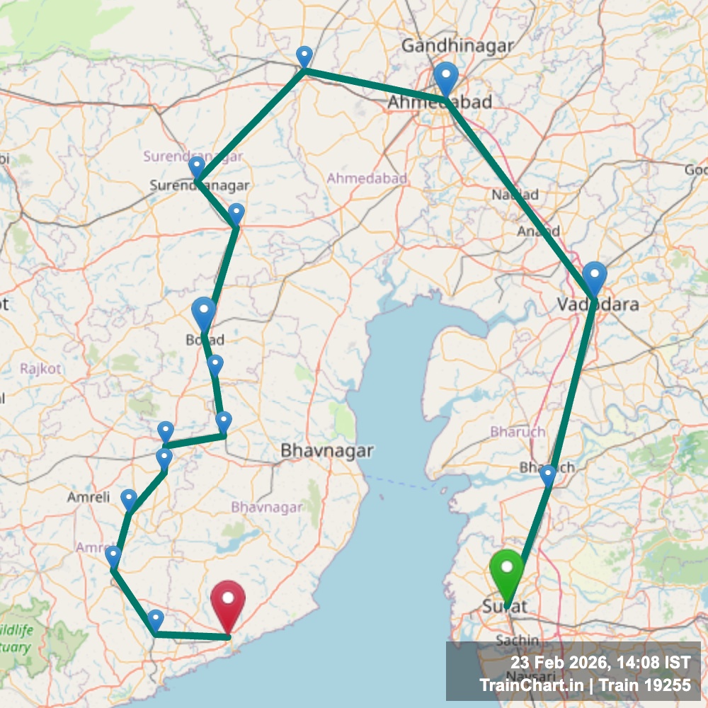 train 19255 map
