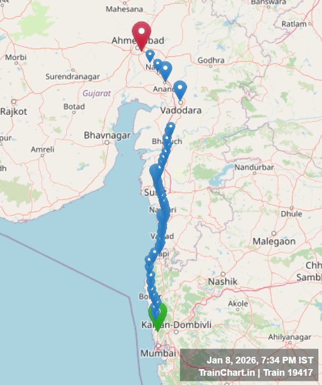 train 19417 map