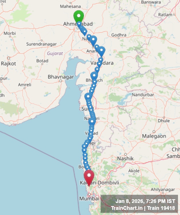 train 19418 map