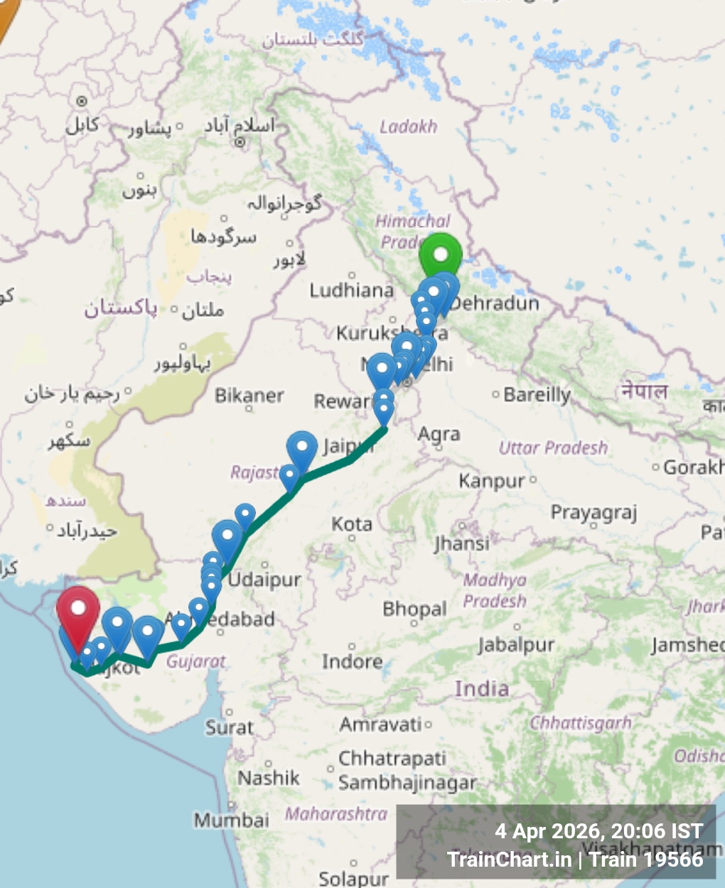train 19566 map