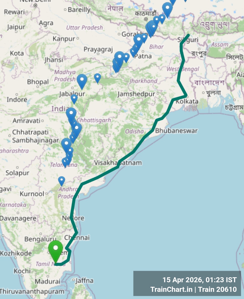 train 20610 map