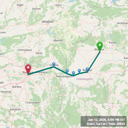 train 20825 map