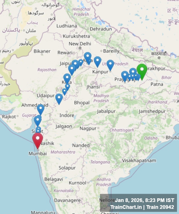 train 20942 map