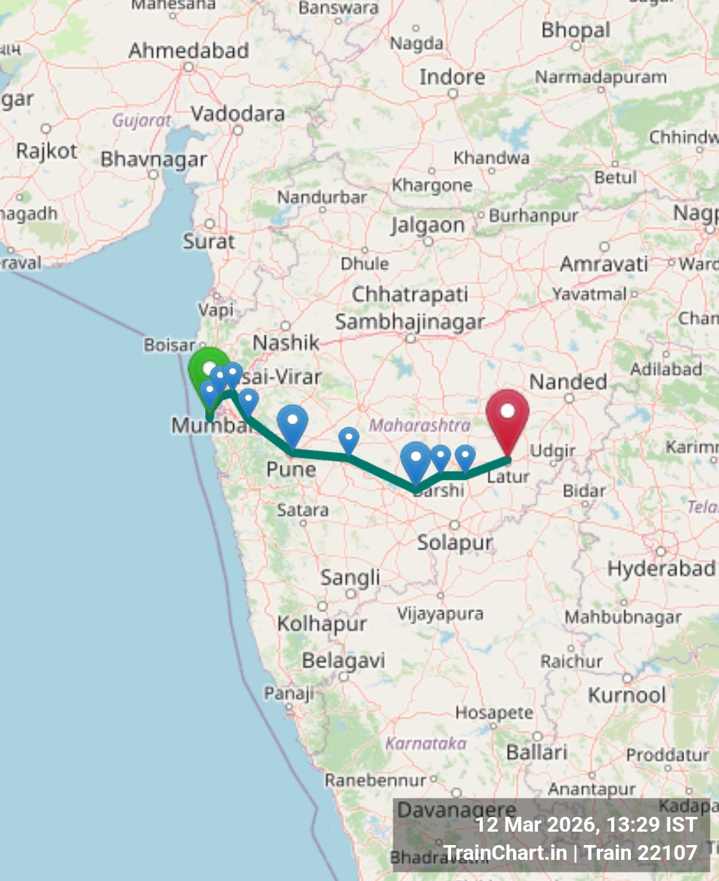 train 22107 map