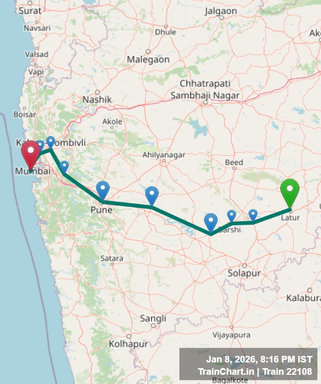 train 22108 map