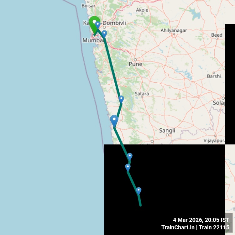 train 22115 map