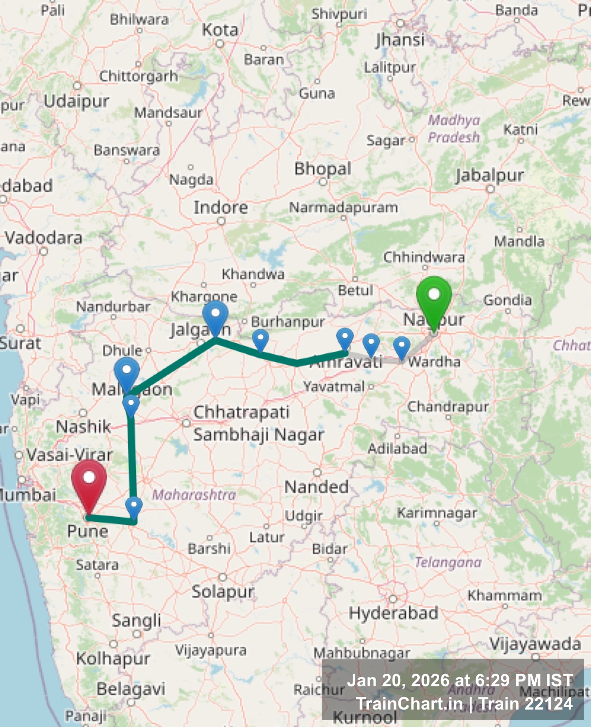 train 22124 map