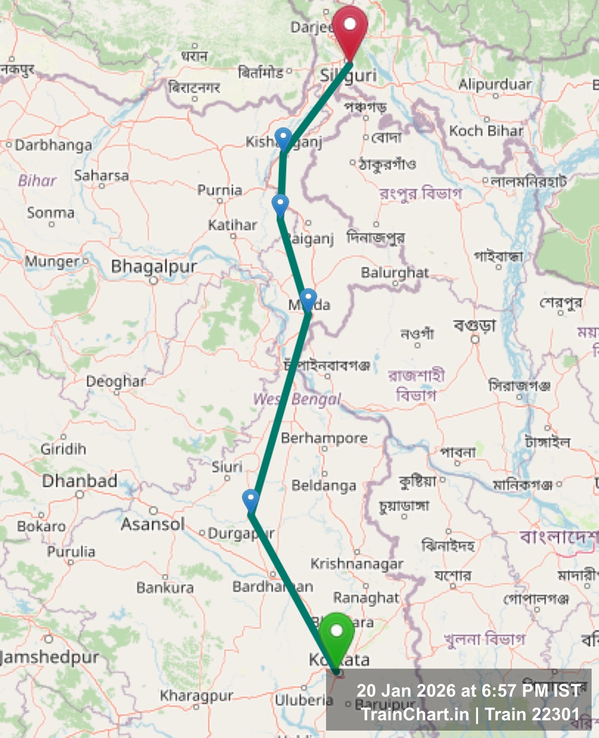 train 22301 map