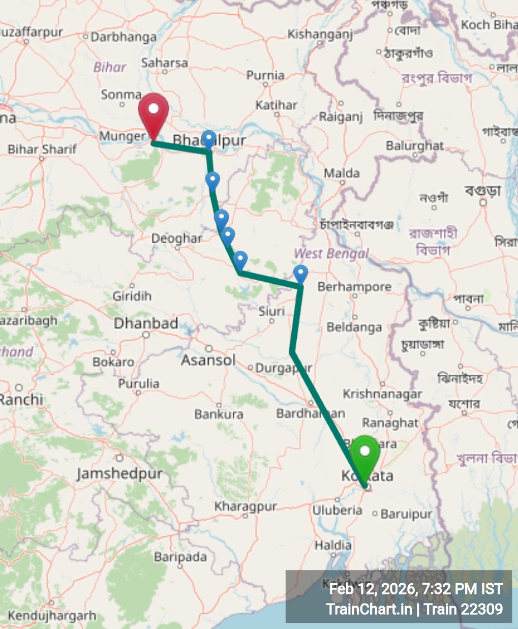 train 22309 map