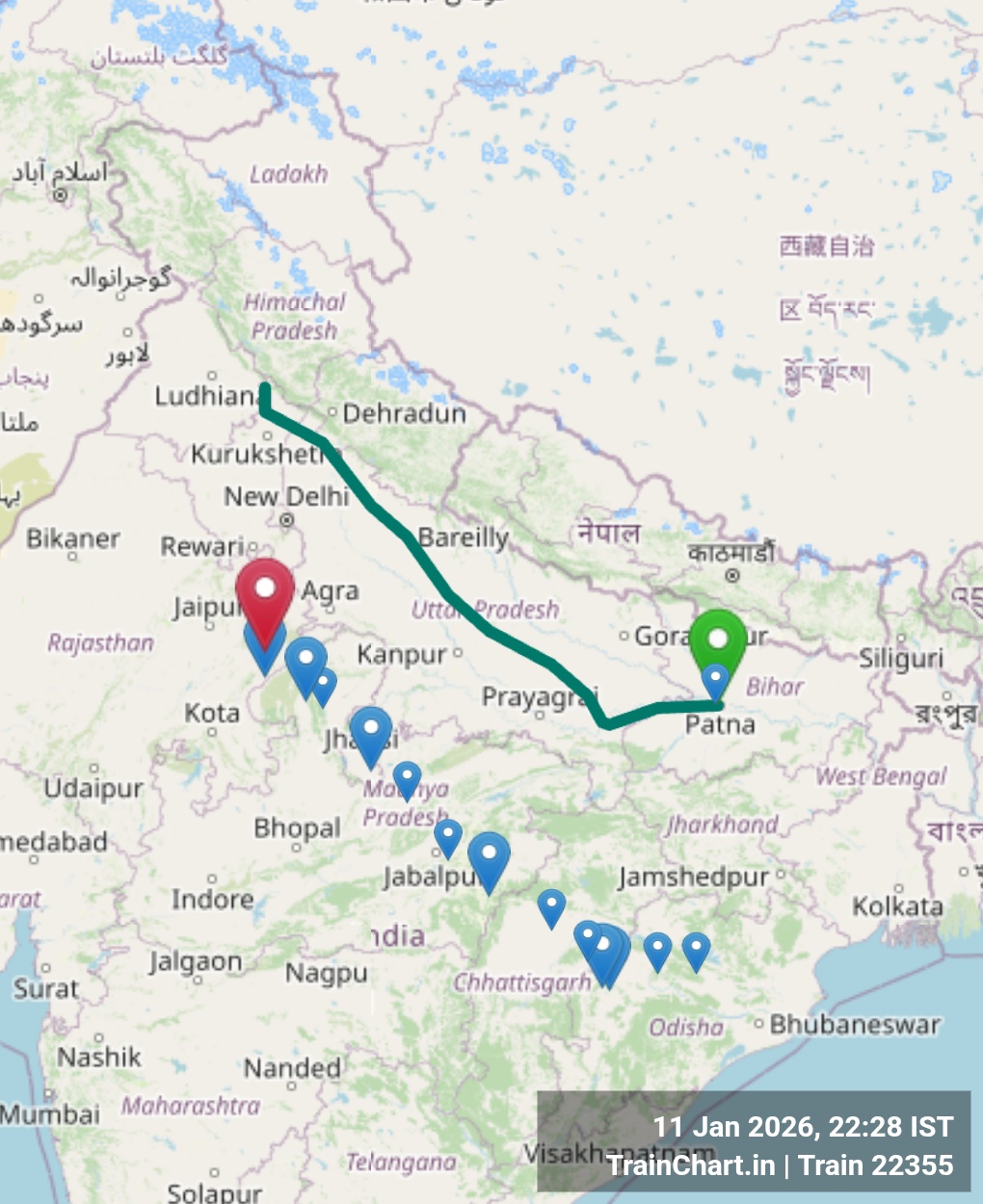 train 22355 map