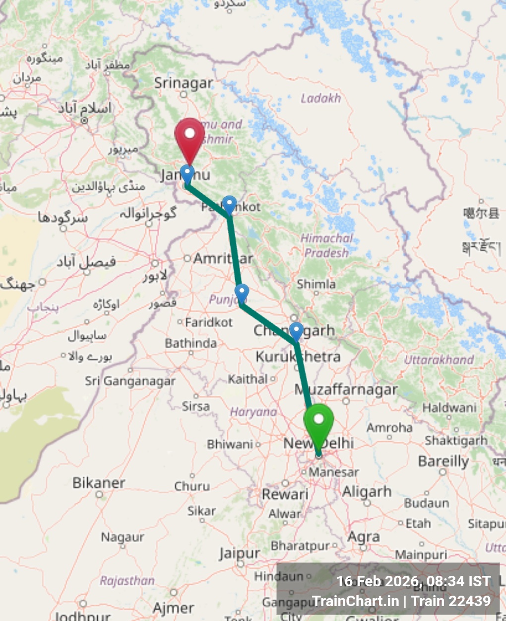 train 22439 map