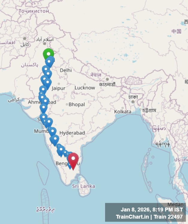 train 22497 map