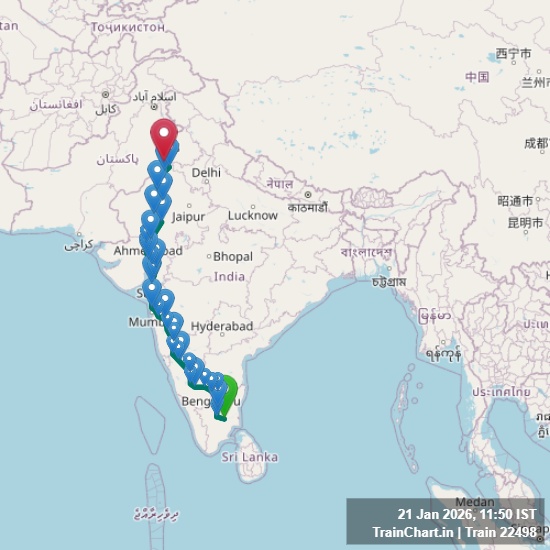 train 22498 map