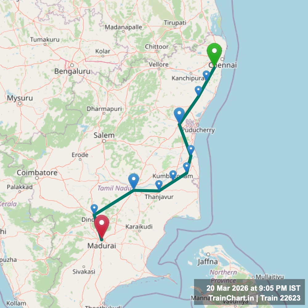 train 22623 map