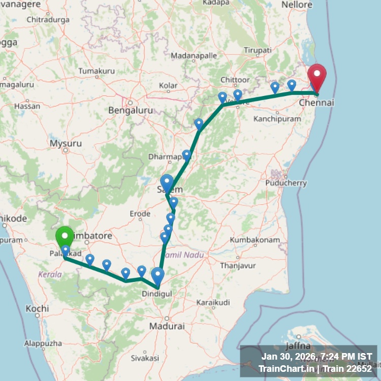 train 22652 map