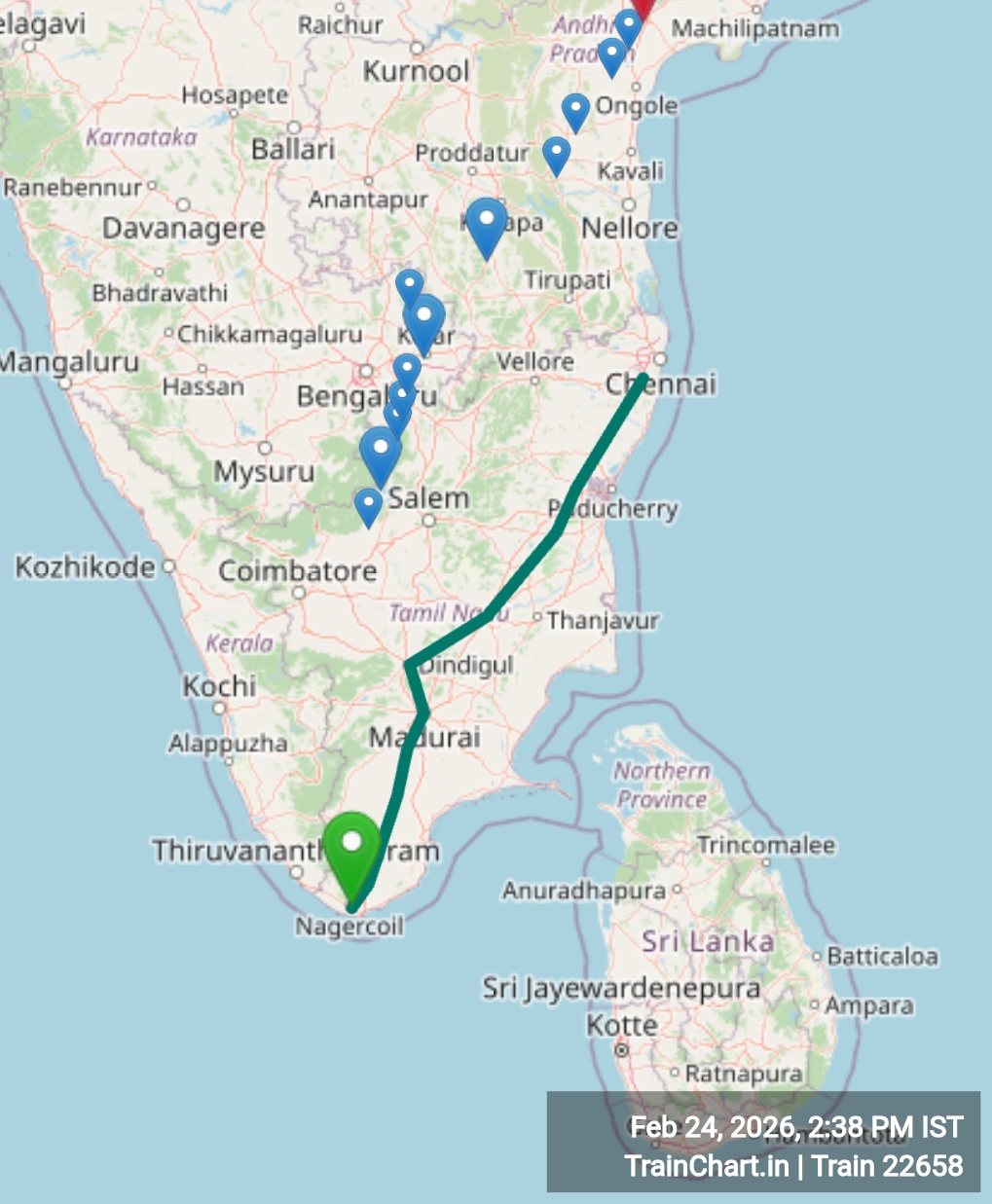 train 22658 map