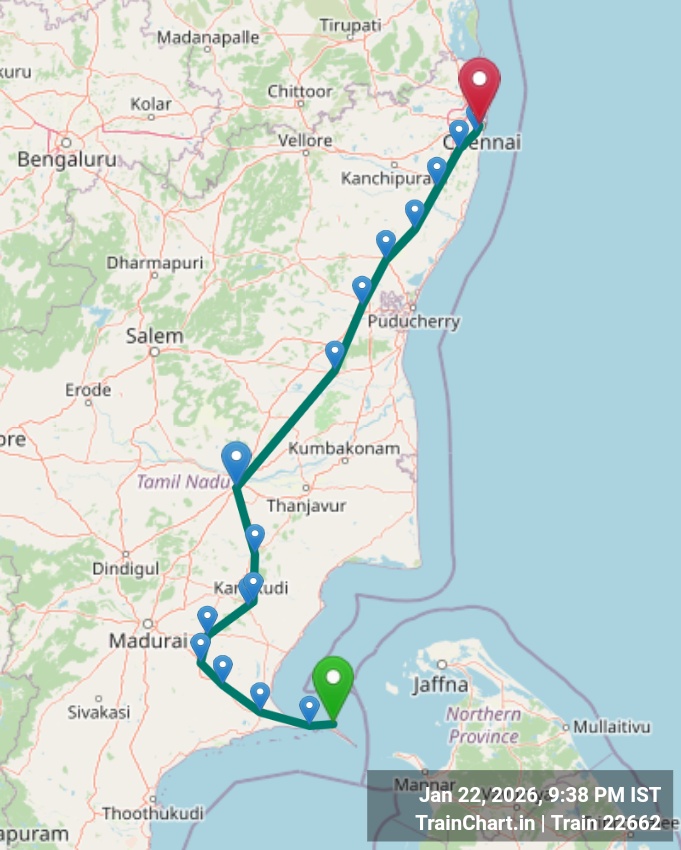 train 22662 map