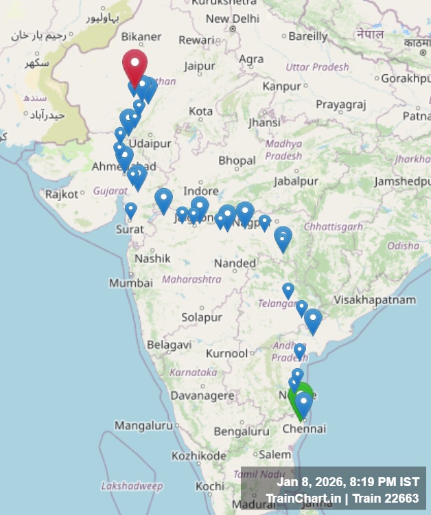 train 22663 map