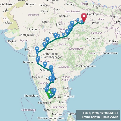 train 22687 map