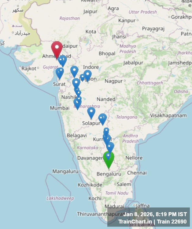 train 22690 map
