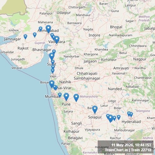 train 22718 map