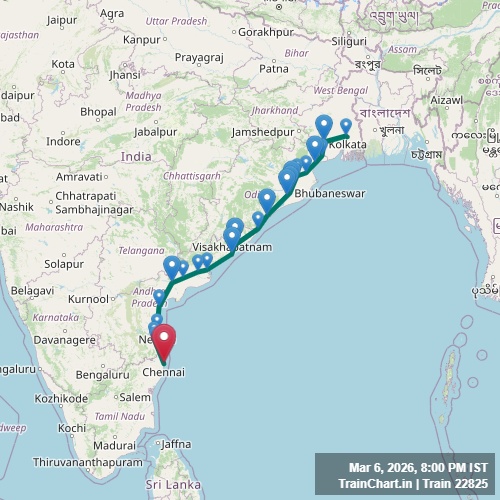 train 22825 map