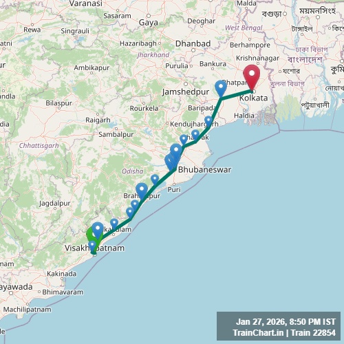 train 22854 map