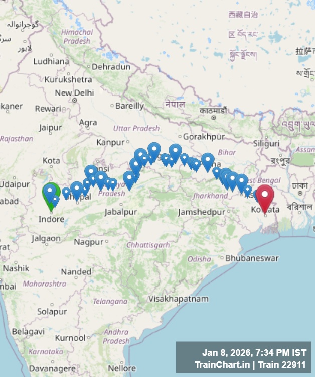 train 22911 map