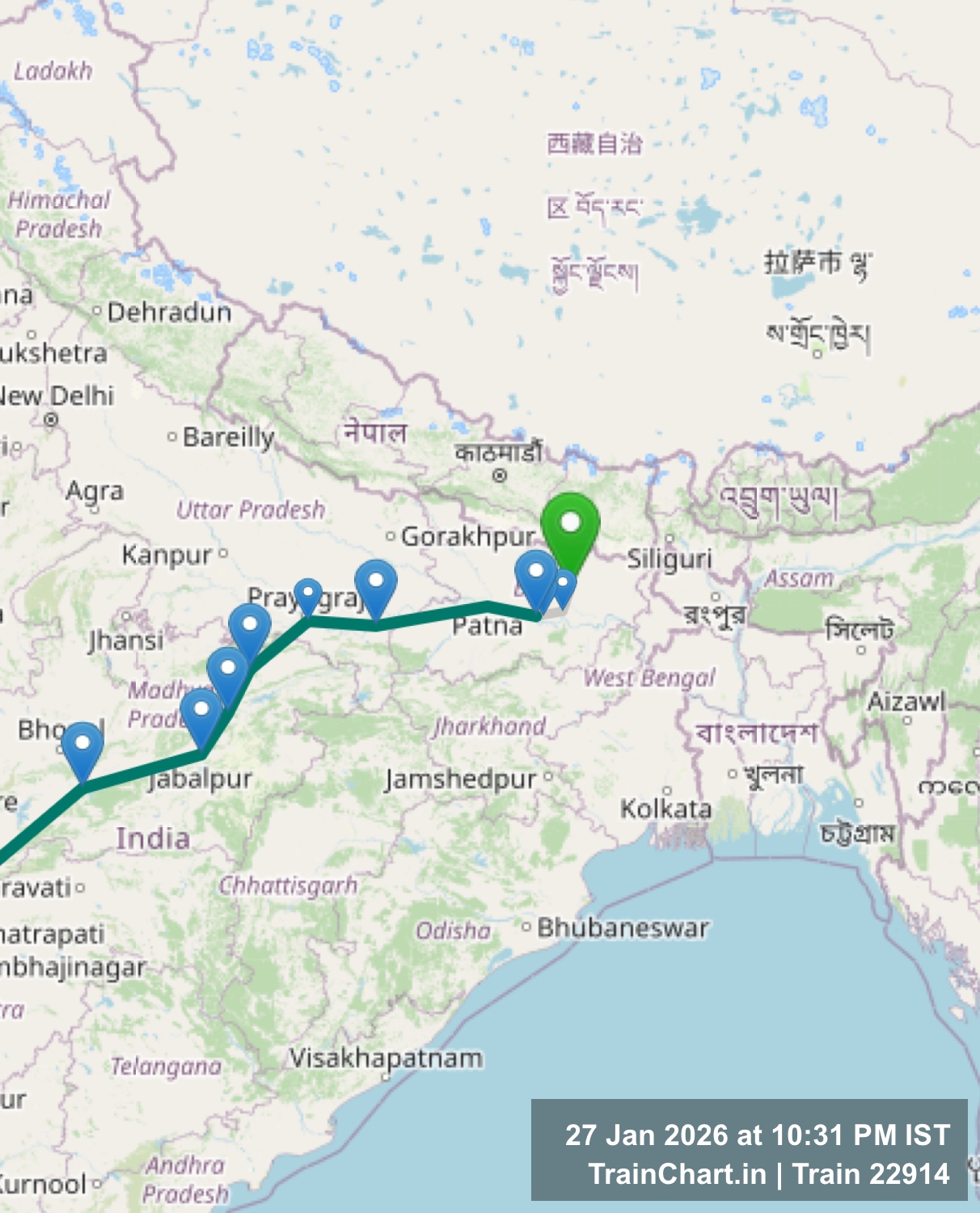 train 22914 map