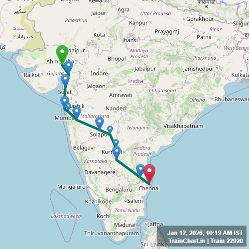 train 22920 map