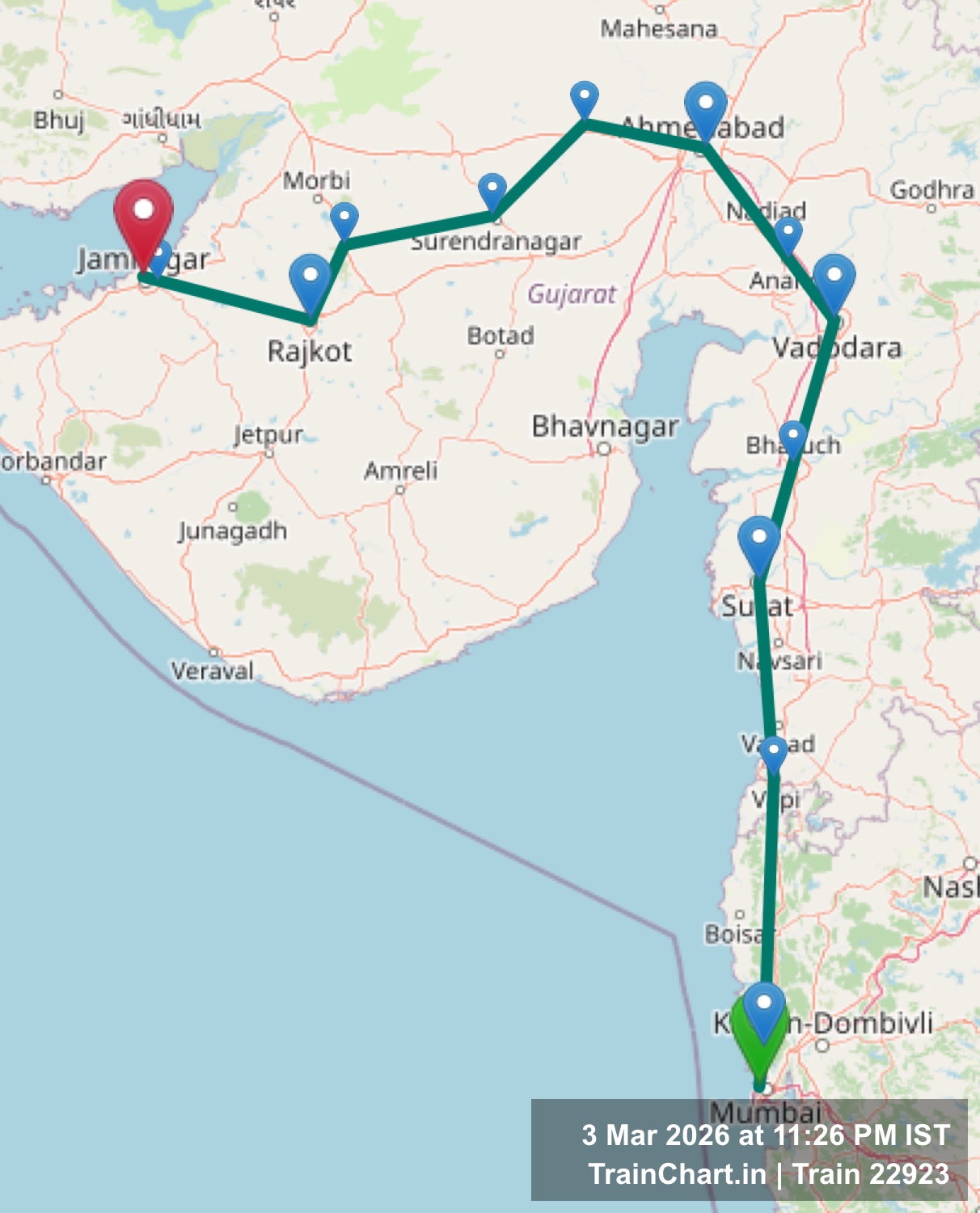 train 22923 map