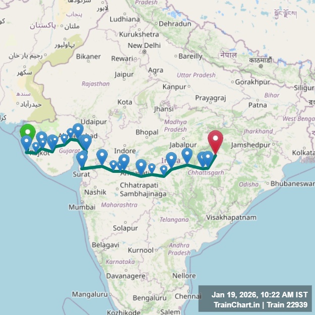 train 22939 map