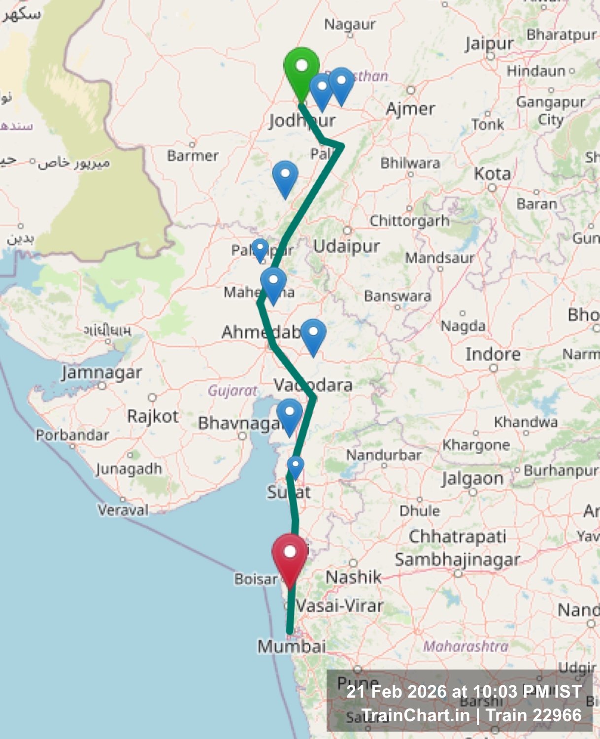 train 22966 map