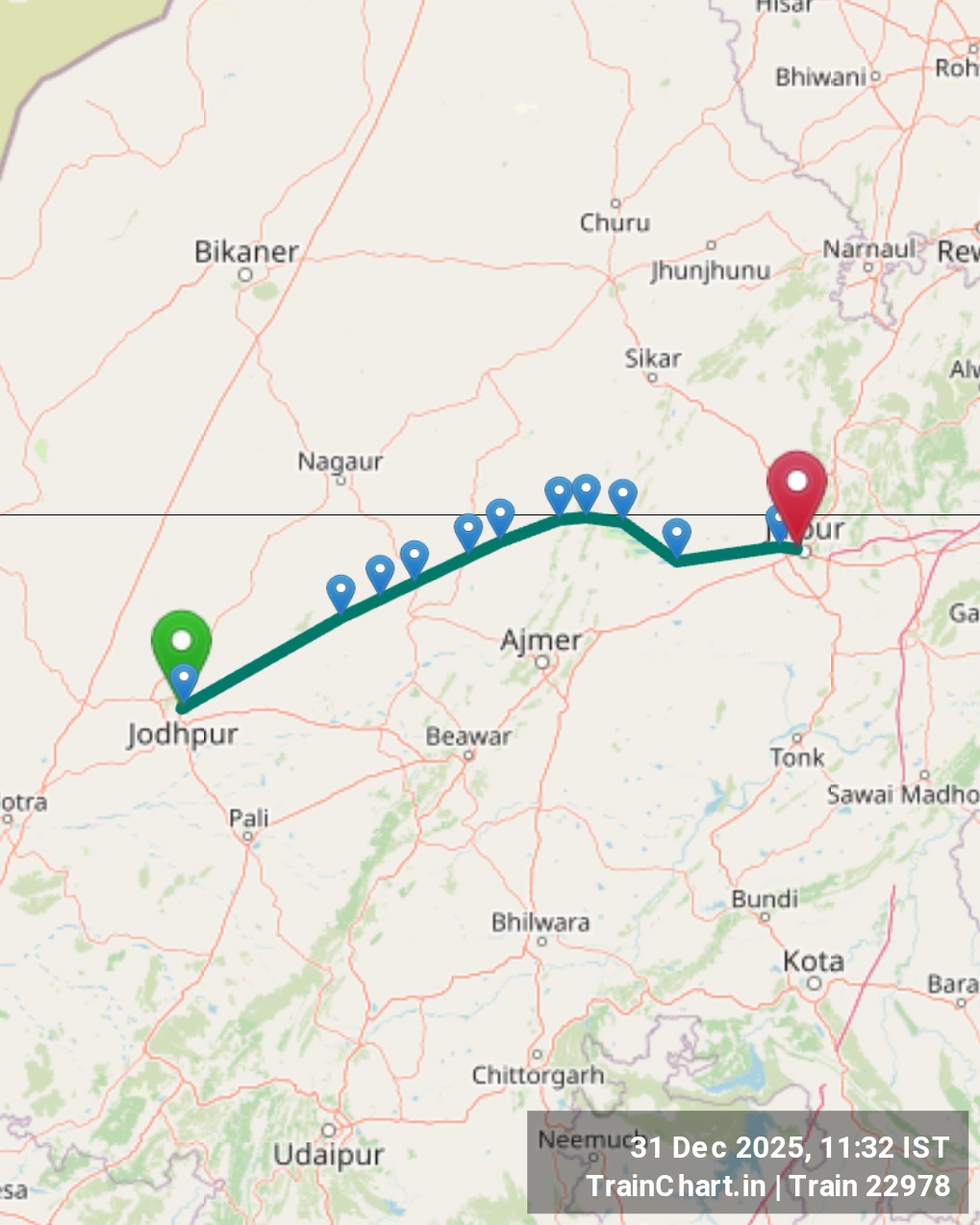 train 22978 map