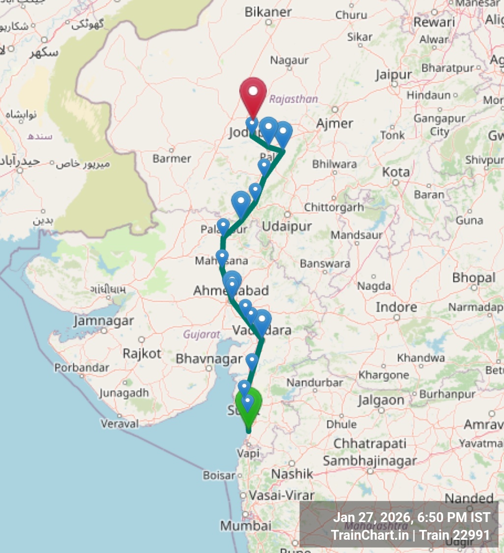 train 22991 map