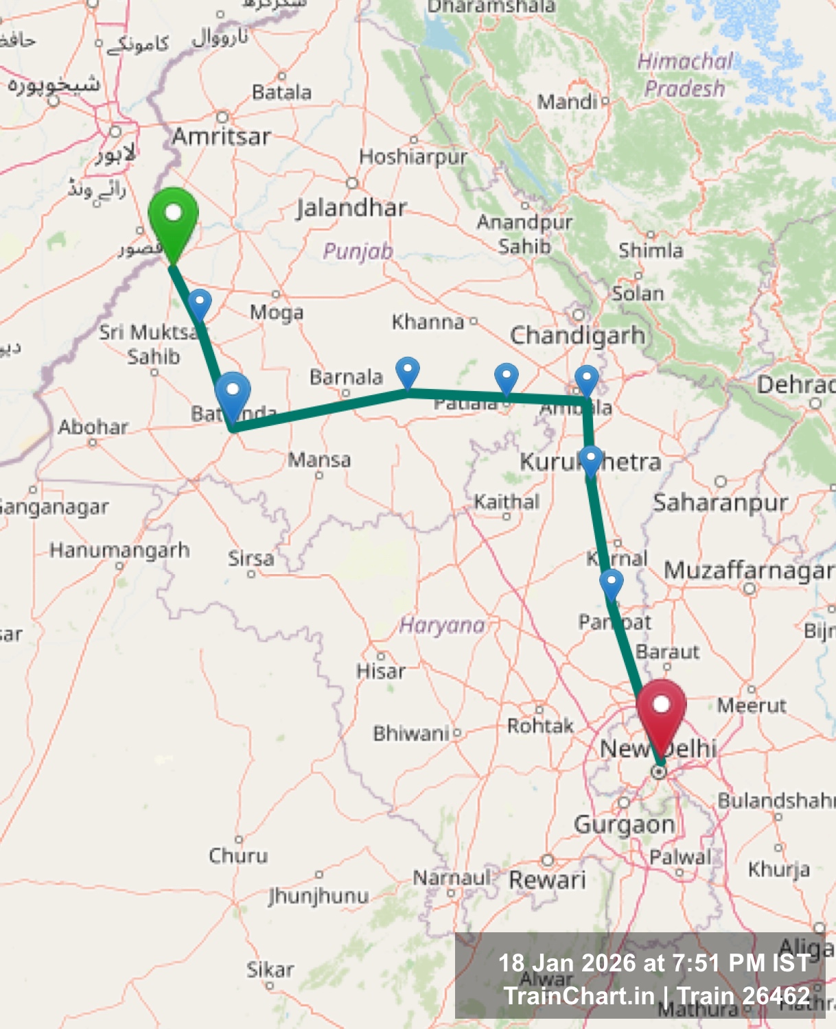 train 26462 map