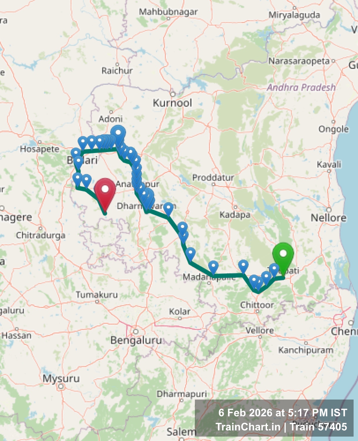 train 57405 map